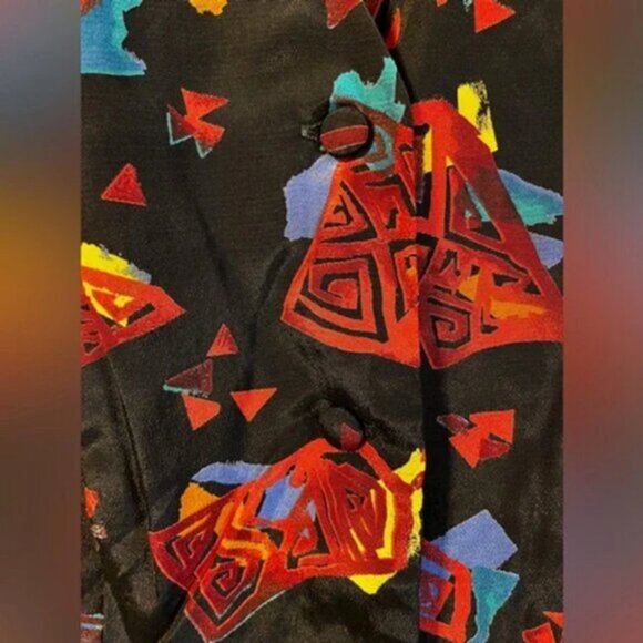 Vintage In Group LTD Button Up Blouse with original Shoulder Pads Size 6 - Picture 4 of 10